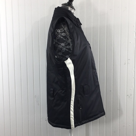 Marker Black White Ski Vest Jacket Womens 14 Zip Up Lined - Picture 2 of 13